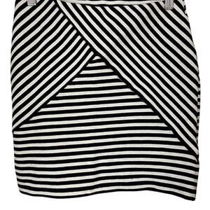 Women's Forever 21 Black & White Striped Mini Skirt - Size M